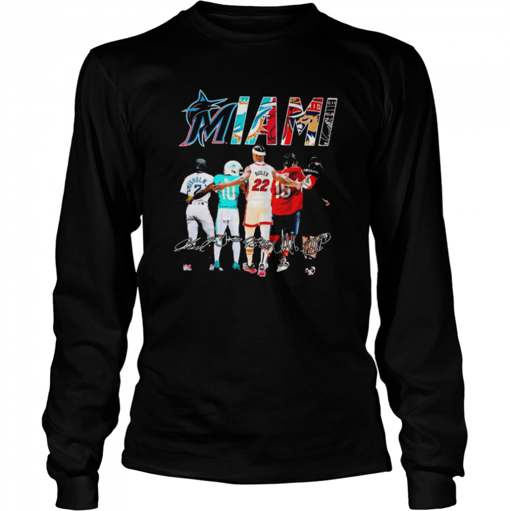 Jazz Chisholm Tyreek Hill Jimmy Butler A. Barkov And Gonzalo Higuaín Miami Sport Team Signatures  Long Sleeved T-shirt