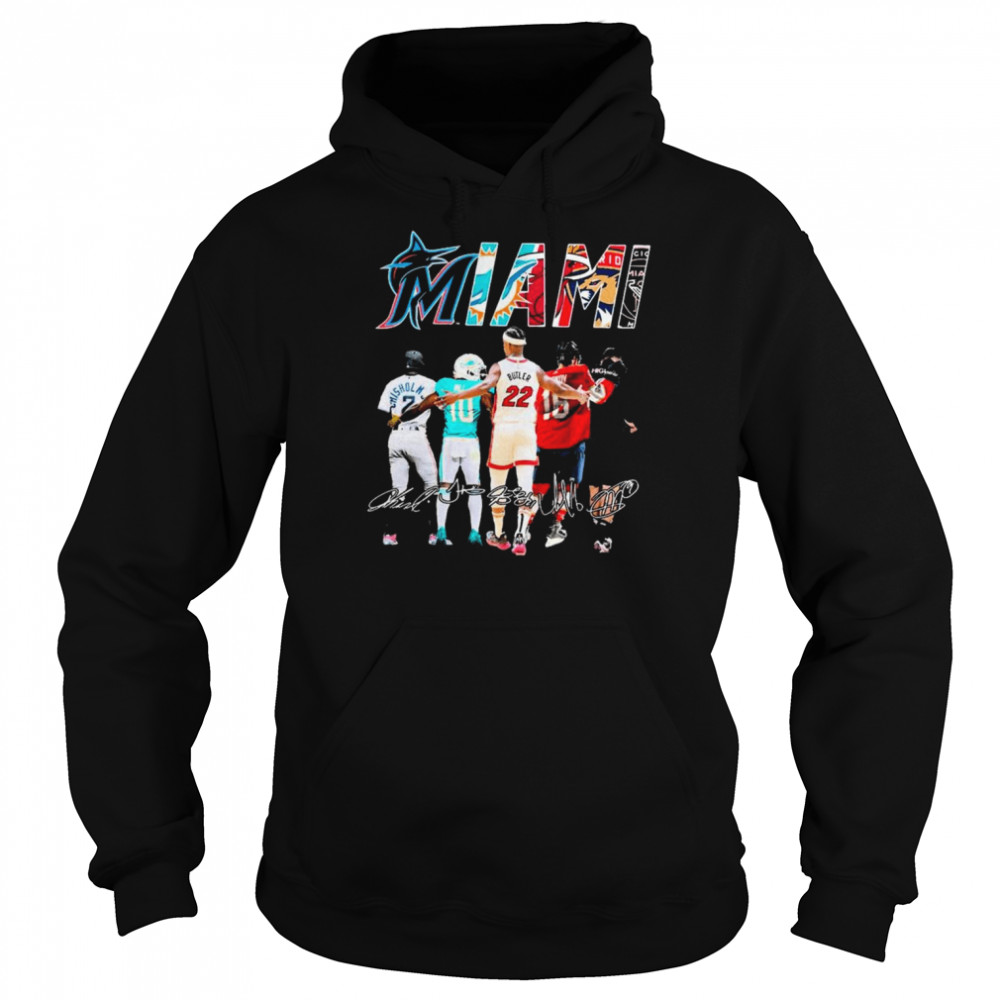 Jazz Chisholm Tyreek Hill Jimmy Butler A. Barkov And Gonzalo Higuaín Miami Sport Team Signatures  Unisex Hoodie