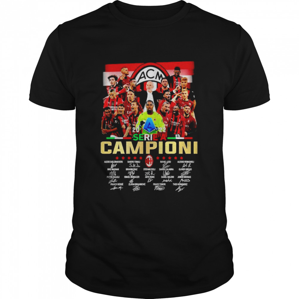 AC Milan 2022 Serie A Campion signatures shirt Classic Men's T-shirt