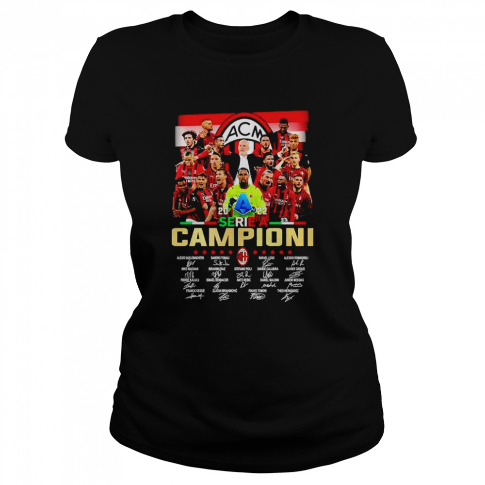 AC Milan 2022 Serie A Campion signatures shirt Classic Women's T-shirt