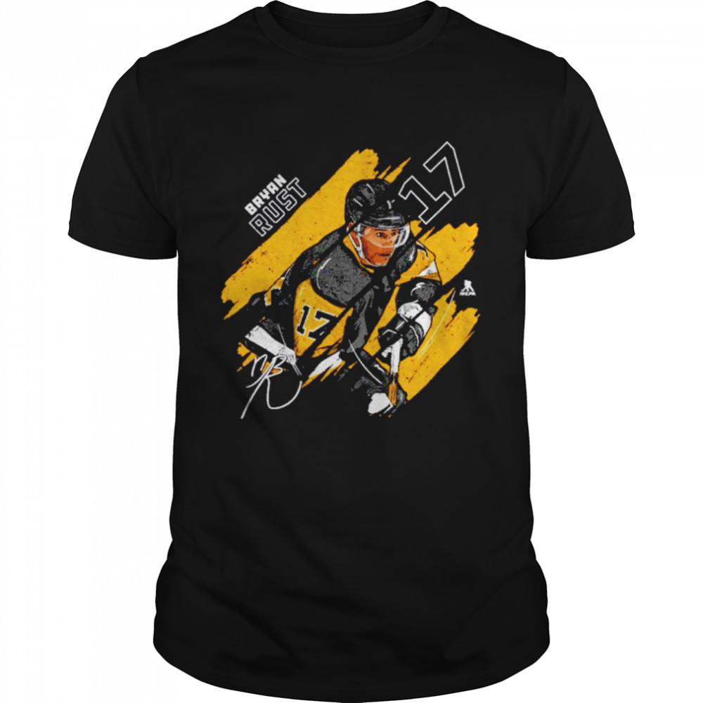 Bryan Rust Pittsburgh Stripes Signatures Shirt