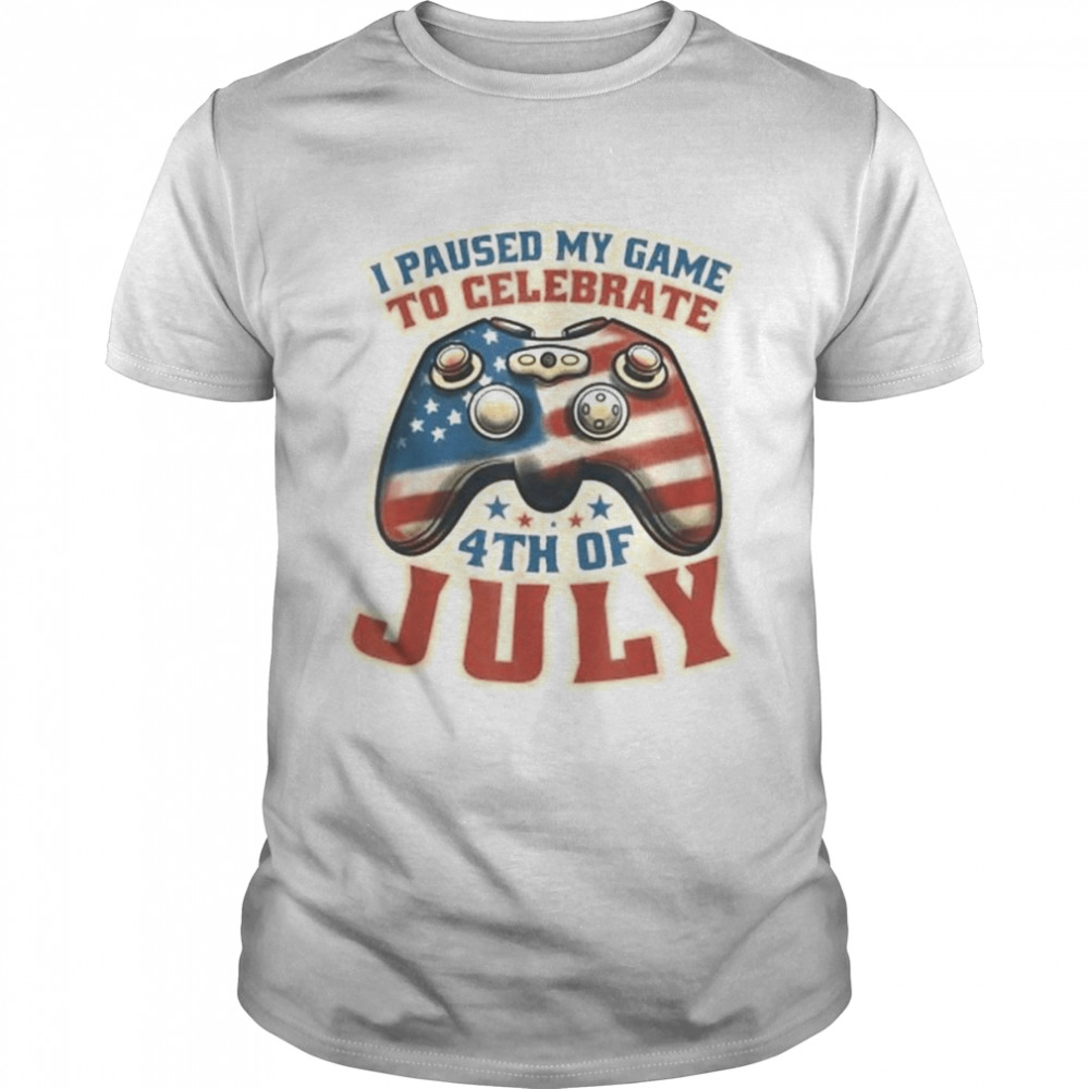 Gamer 4th Of July American Flag Gaming Vintage Shirt