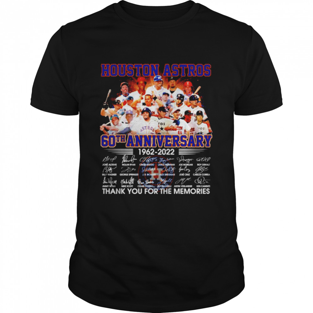 Houston Astros 60th anniversary 1962-2022 signatures t-shirt