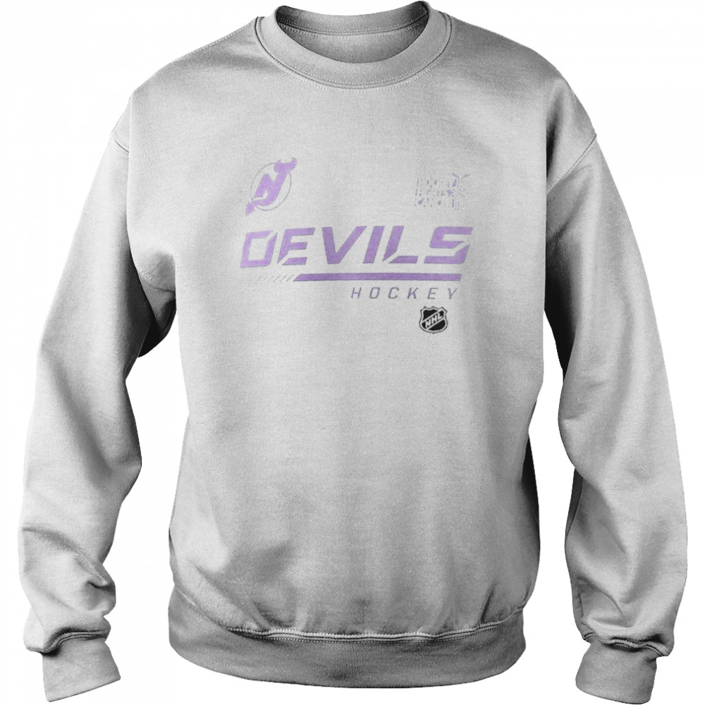 New Jersey Devils Fanatics Branded NHL Hockey Fights Cancer Shirt - T Shirt  Classic