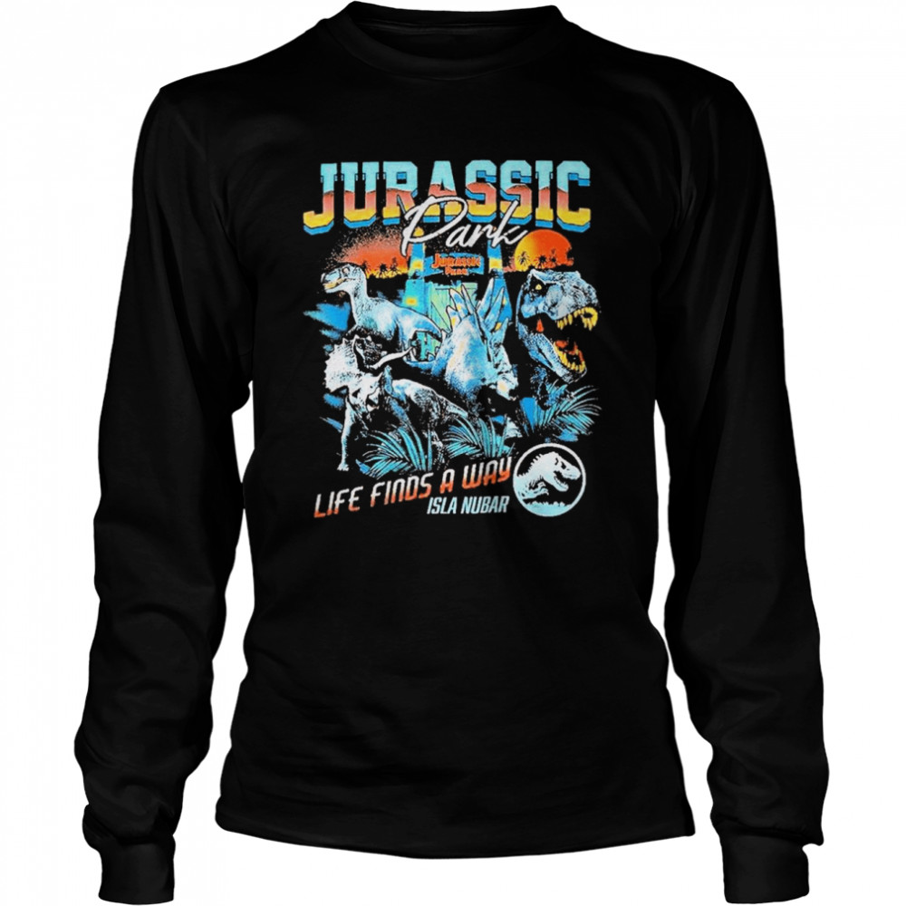 Jurassic Park Life Finds a Way Retro shirt Long Sleeved T-shirt