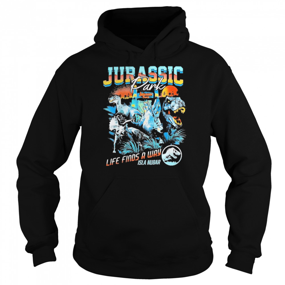 Jurassic Park Life Finds a Way Retro shirt Unisex Hoodie