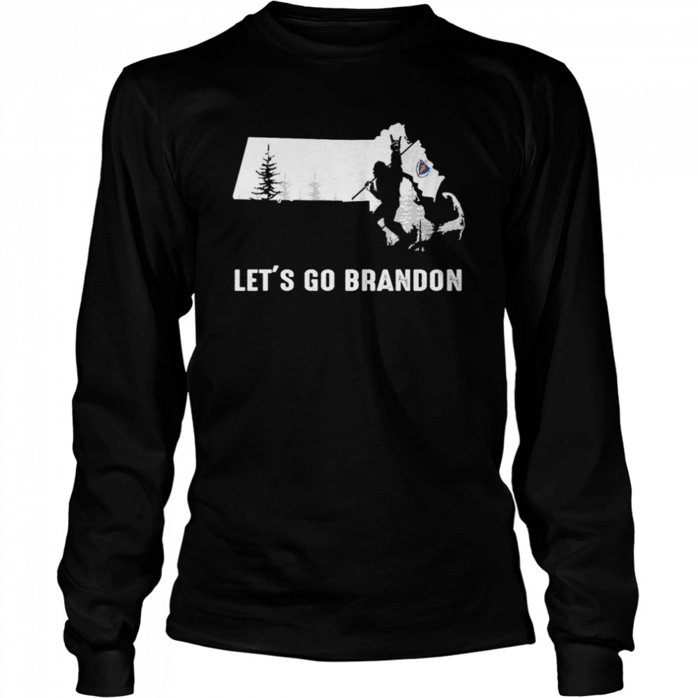 Massachusetts America Bigfoot Let’s Go Brandon  Long Sleeved T-shirt