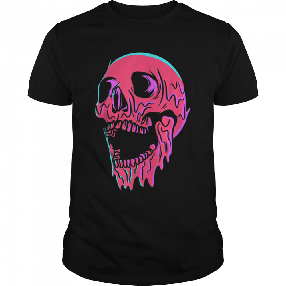 Melting Skull Head Pastel Goth Death Head Gothic Emo Punk T-Shirt B0B2Z1DGRQ