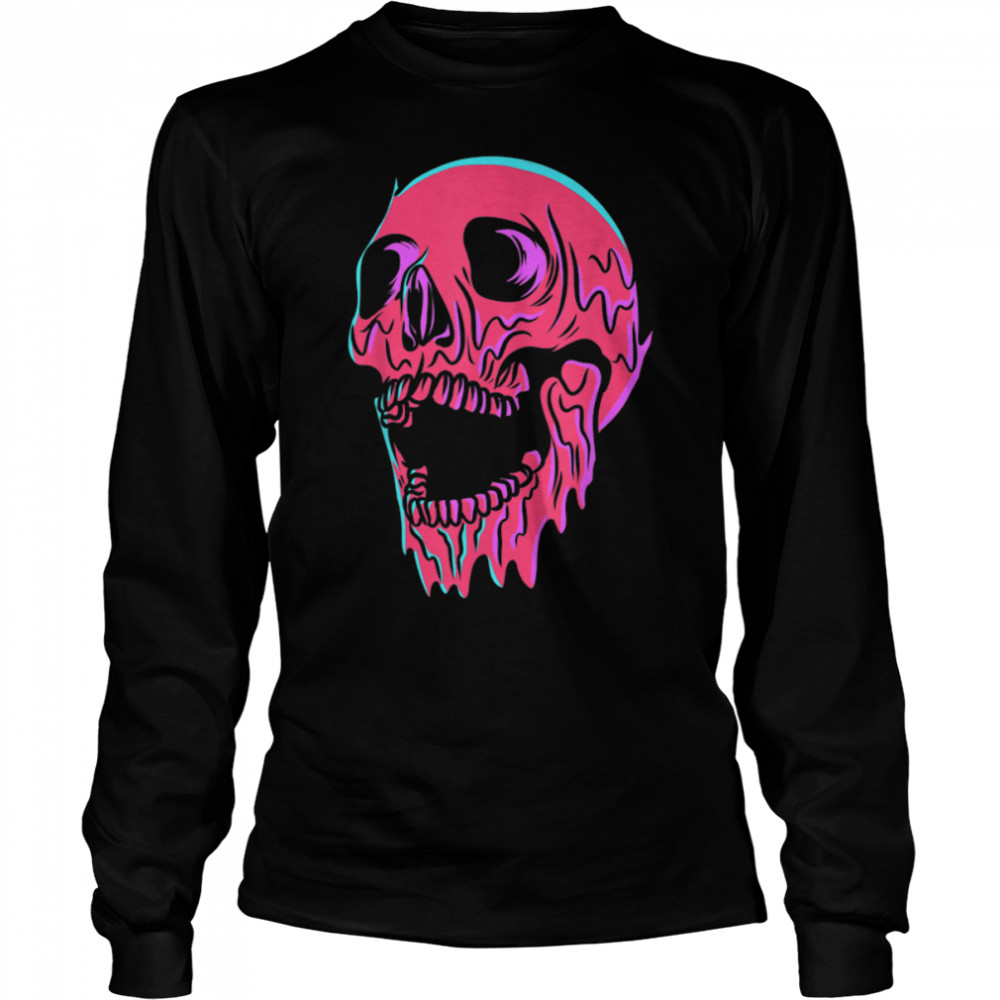 Melting Skull Head Pastel Goth Death Head Gothic Emo Punk T- B0B2Z1DGRQ Long Sleeved T-shirt