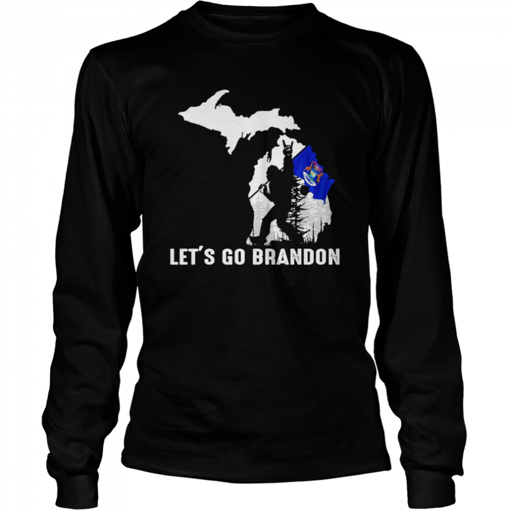 Michigan America Bigfoot Let’s Go Brandon  Long Sleeved T-shirt