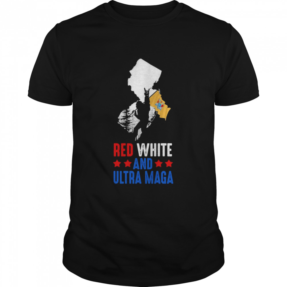 New Jersey America Bigfoot Red White And Ultra Maga  Classic Men's T-shirt