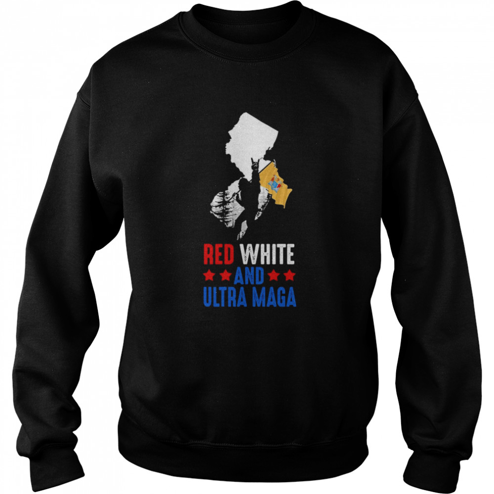 New Jersey America Bigfoot Red White And Ultra Maga  Unisex Sweatshirt