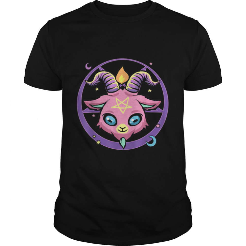 Pastel Goth Baphomet Pentagram 666 Evil Satanic Devil Occult T-Shirt B0B4KDNZ81