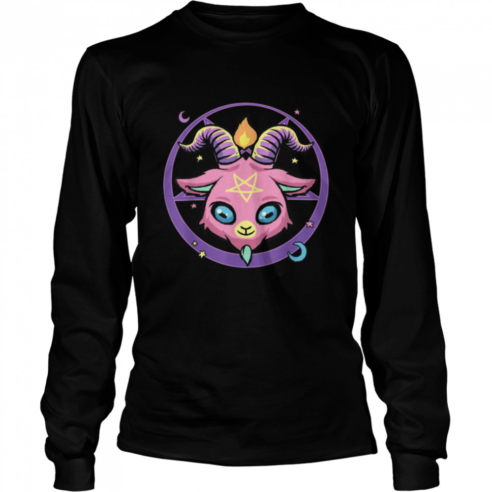 Pastel Goth Baphomet Pentagram 666 Evil Satanic Devil Occult T- B0B4KDNZ81 Long Sleeved T-shirt