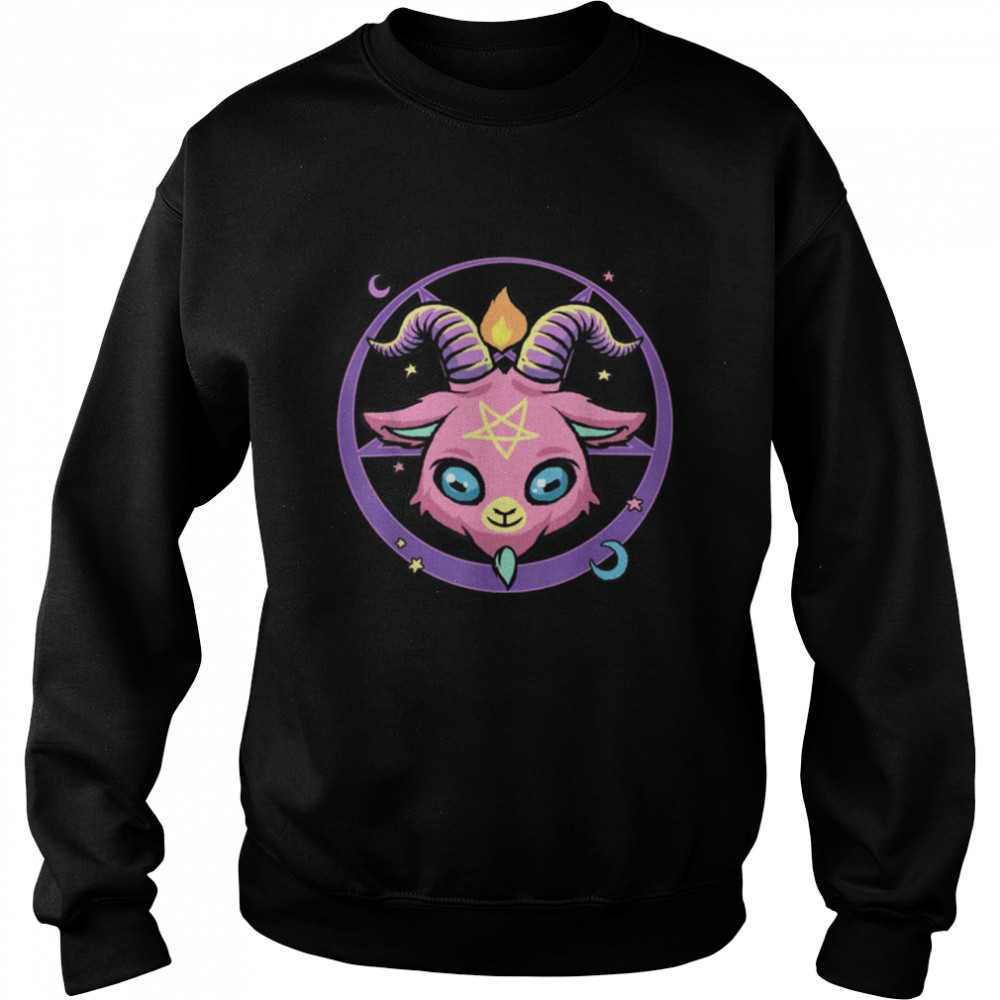 Pastel Goth Baphomet Pentagram 666 Evil Satanic Devil Occult T- B0B4KDNZ81 Unisex Sweatshirt