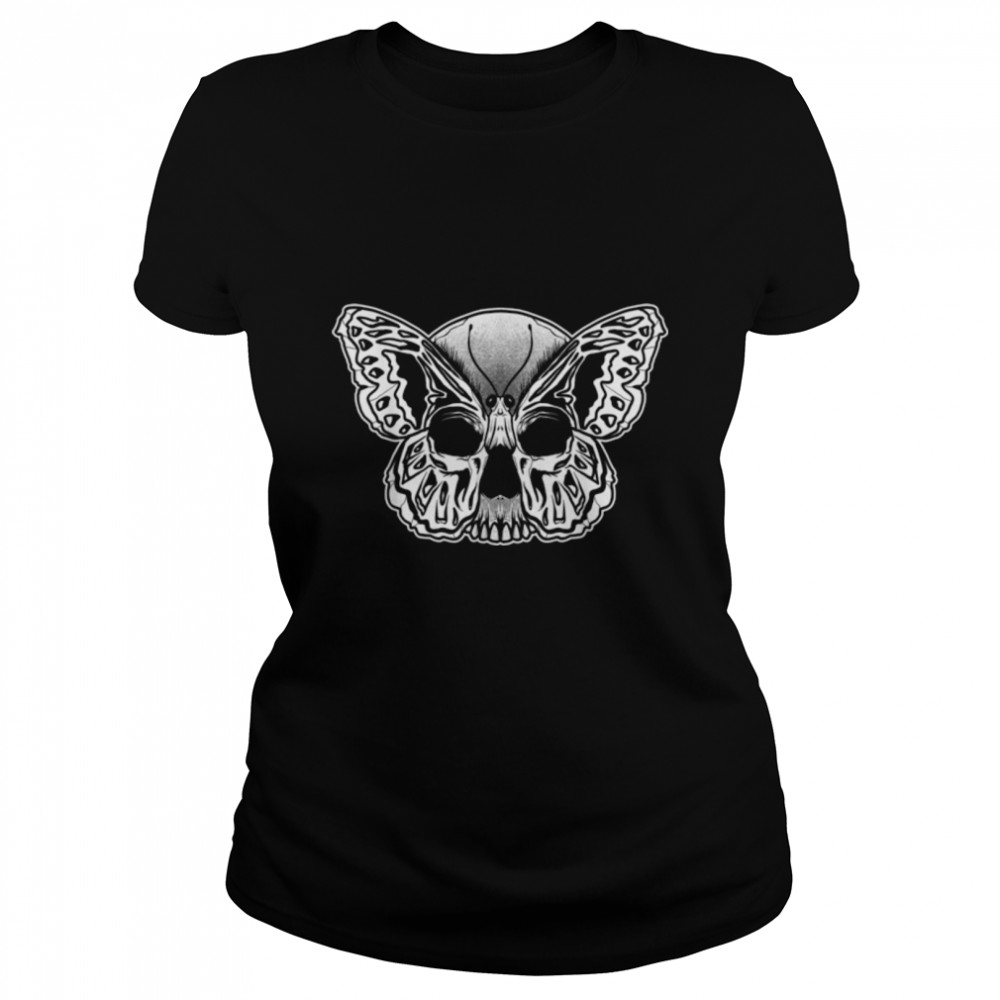 Aesthetic Grunge Moth Butterfly Skull Head Goth Insect Lover T- B0B2F91X8F Classic Women's T-shirt