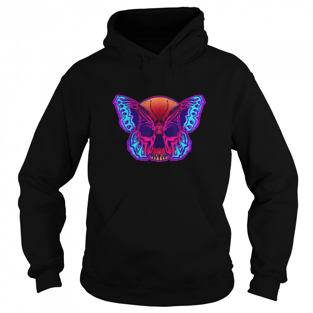 Aesthetic Grunge Moth Butterfly Skull Head Goth Insect Lover T- B0B2FDMKLM Unisex Hoodie