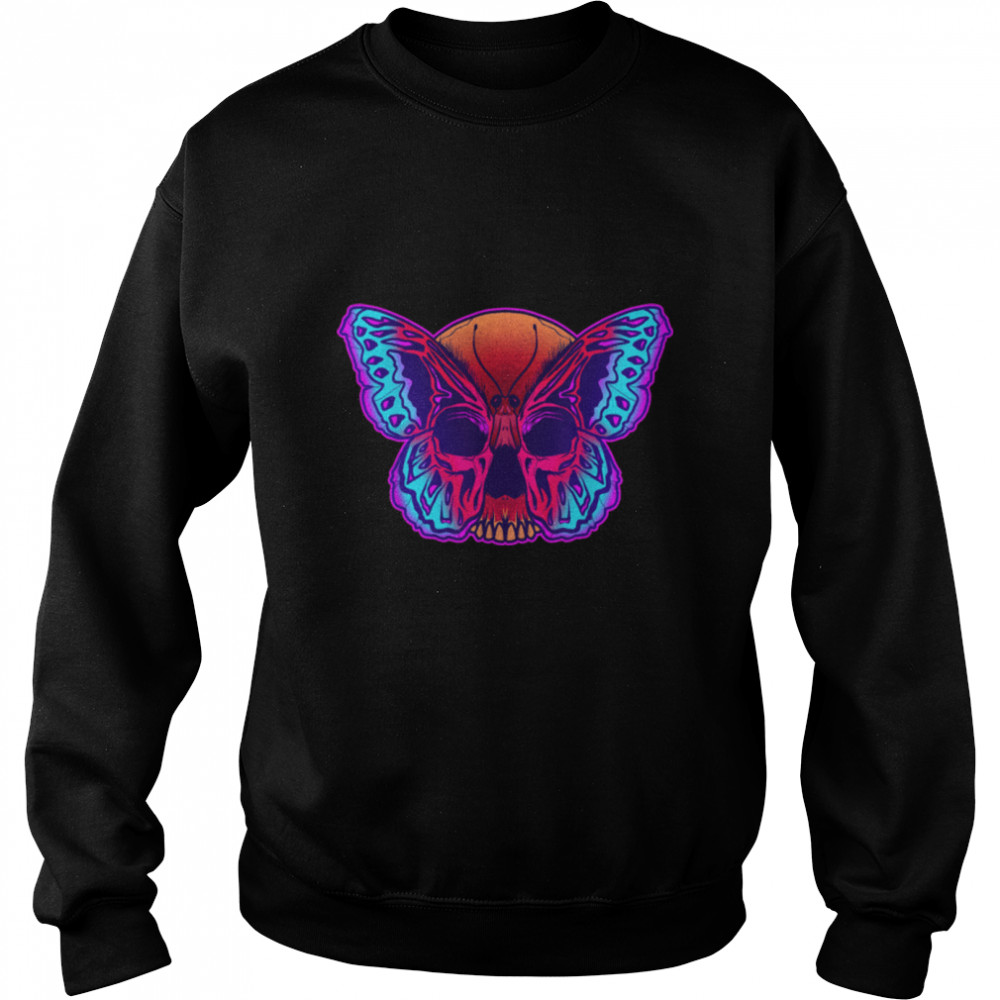 Aesthetic Grunge Moth Butterfly Skull Head Goth Insect Lover T- B0B2FDMKLM Unisex Sweatshirt