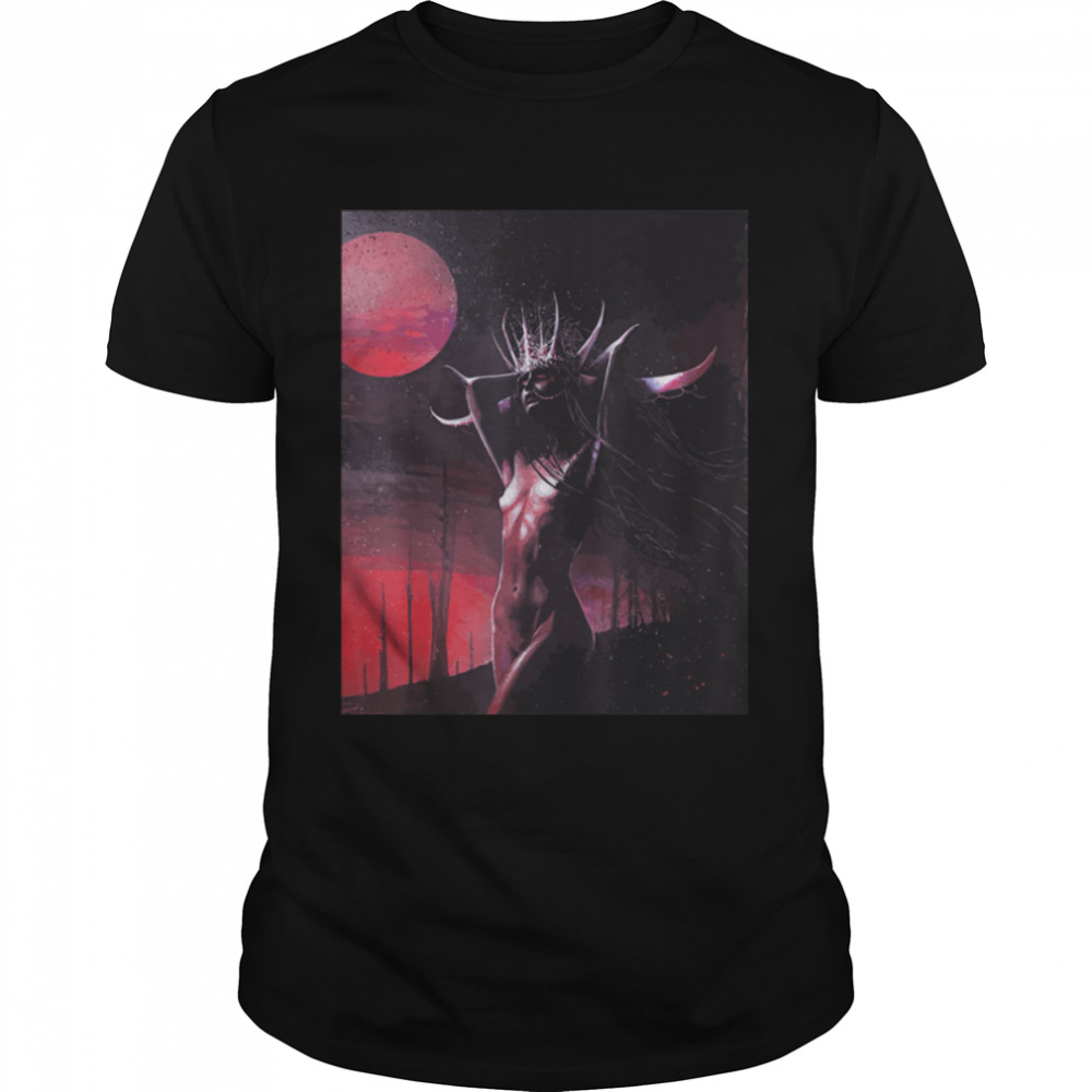 Blood Moon Red Graphic Realistic Outer Galaxy Space T-Shirt B0B1J7Q9BX