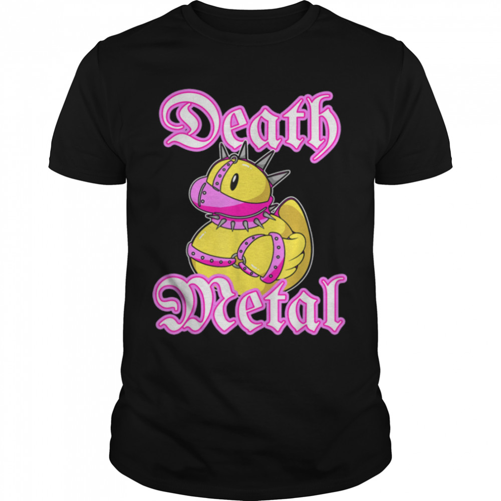 Death Metal Music Fan, Cute Rocker Rubber Duck Bath Toy T-Shirt B09ZLX74TJ