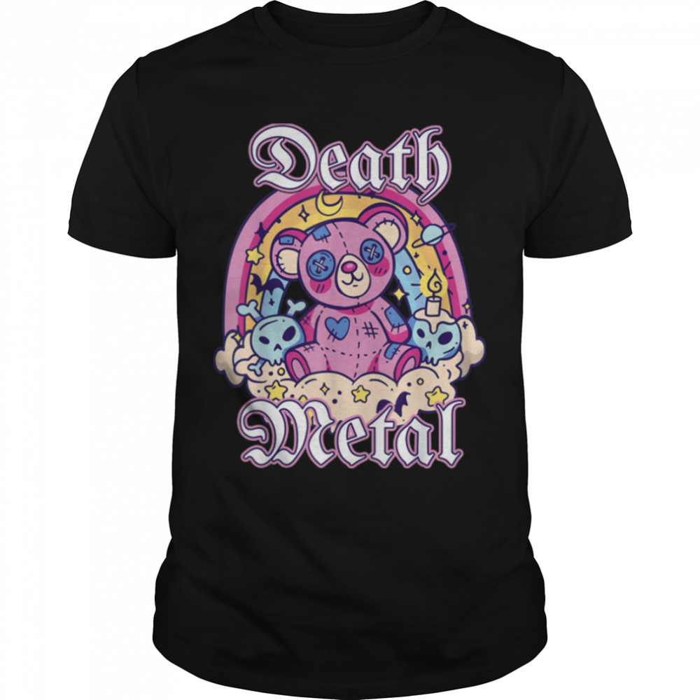 Death Metal Rock Music Fan, Cute Kawaii Goth Teddybear T-Shirt B09ZK25DSN