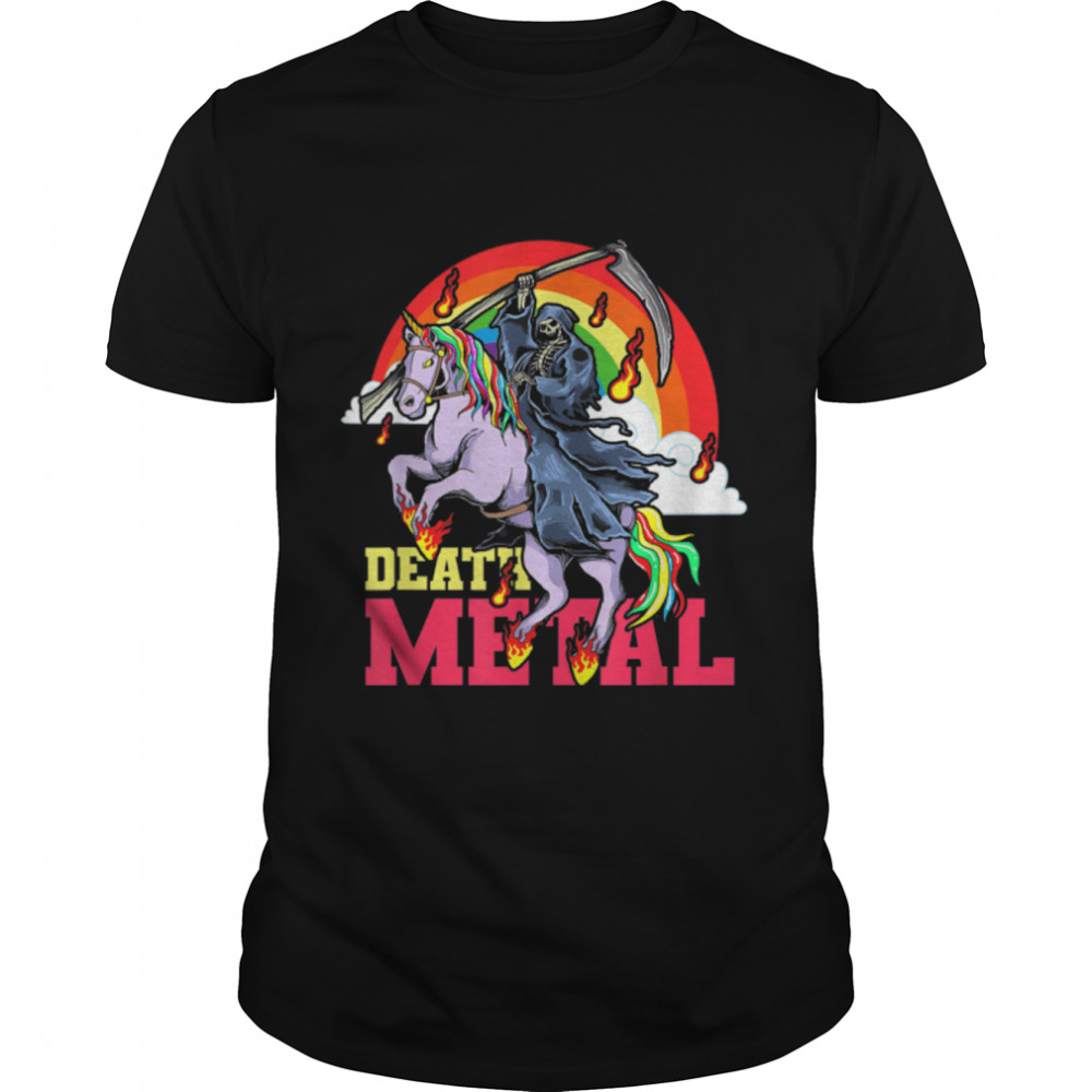 Death Metal Skeleton, Weird, Scythe Reaper T-Shirt B09X9RLXBB