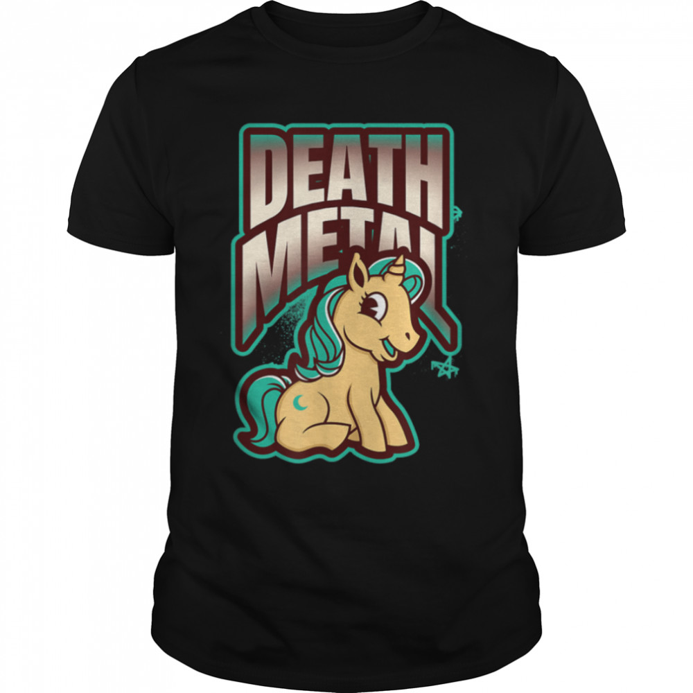Death Metal Unicorn Cute Funny Heavy Metal T-Shirt B09XC2KHDM