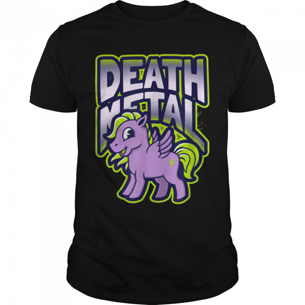 Death Metal Unicorn Funny Heavy Metal Music T-Shirt B09XBR7TCL