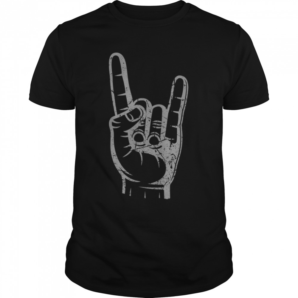 Devil Hand Death Metal Hand Motif Heavy Retro T-Shirt B0B4B4HBSL