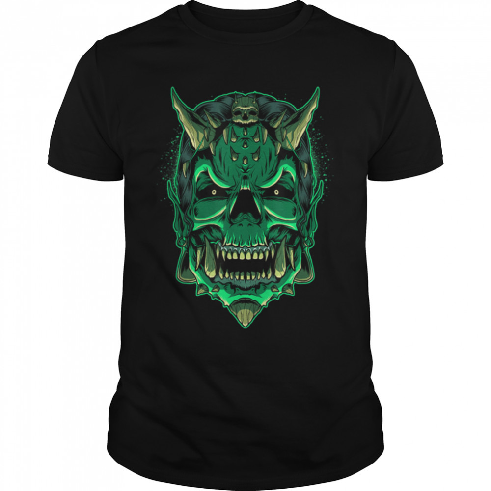 Devil Zombie Creepy Satan Evil Demon Head Skull Halloween T-Shirt B0B3ZXMBF4