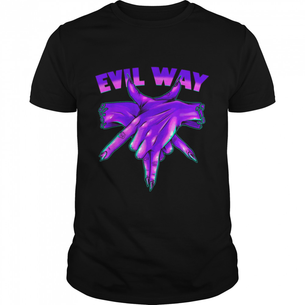 Evil Way Pentagram Hand Devil Satanic Symbol Emo Punk Gothic T-Shirt B0B27ZQ7VK