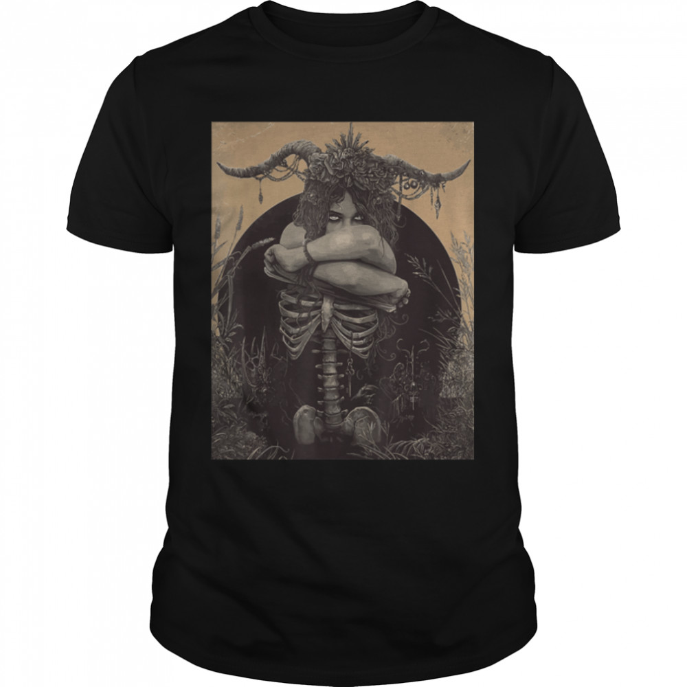 Female Fauna Skeleton Fairy Grunge Fairycore aesthetic Art T-Shirt B0B1J6718N