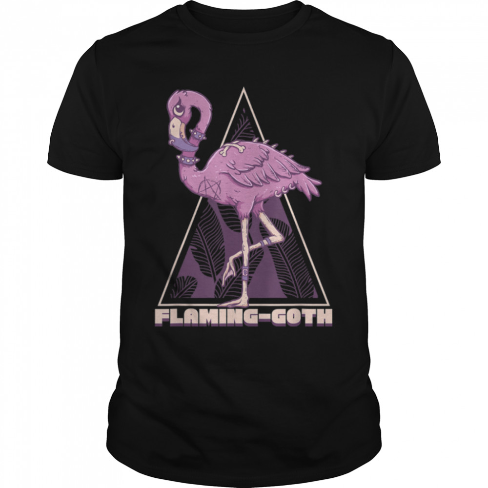 Flaming-Goth Pastel Goth Flamingo Bird Lover Emo Punk Gothic T-Shirt B0B1BJ9QC1