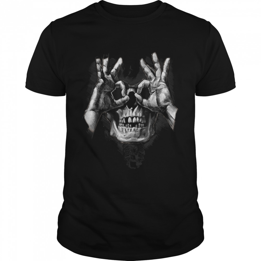 Funny Skull Lover Skull With Death Metal Skull Fan Lover T-Shirt B09VL77KS2