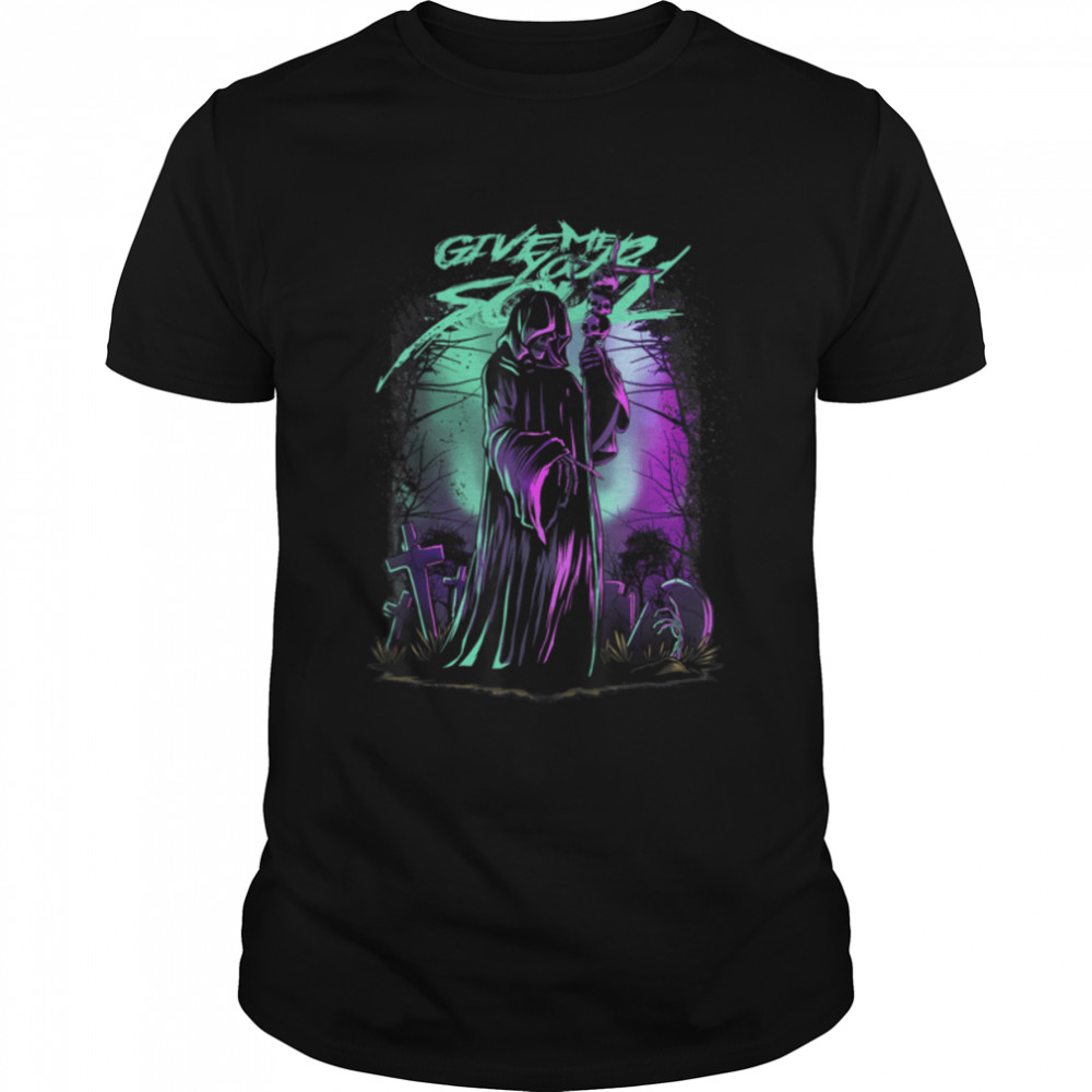 Give Me Your Soul Grim Reaper Soul Collector Death Mythology T-Shirt B0B2BSKKJM