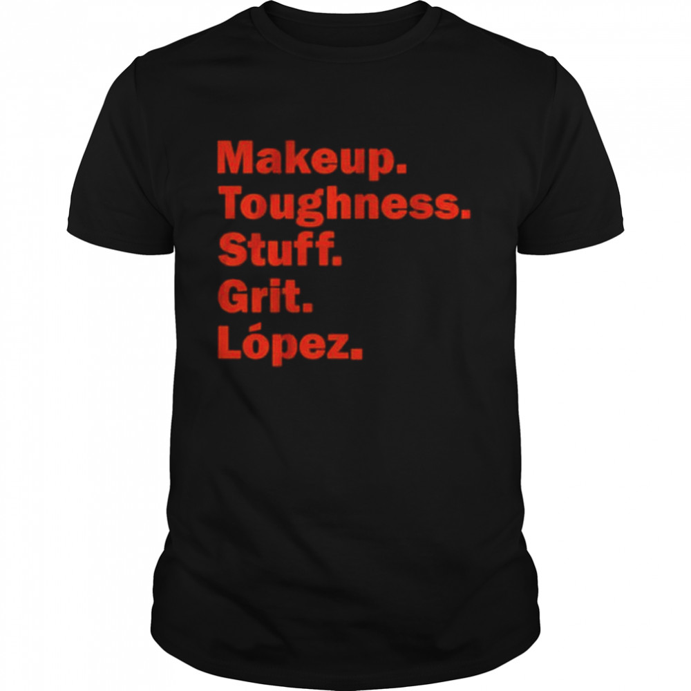 Makeup. Toughness. Stuff. Grit. Jorge López. shirt