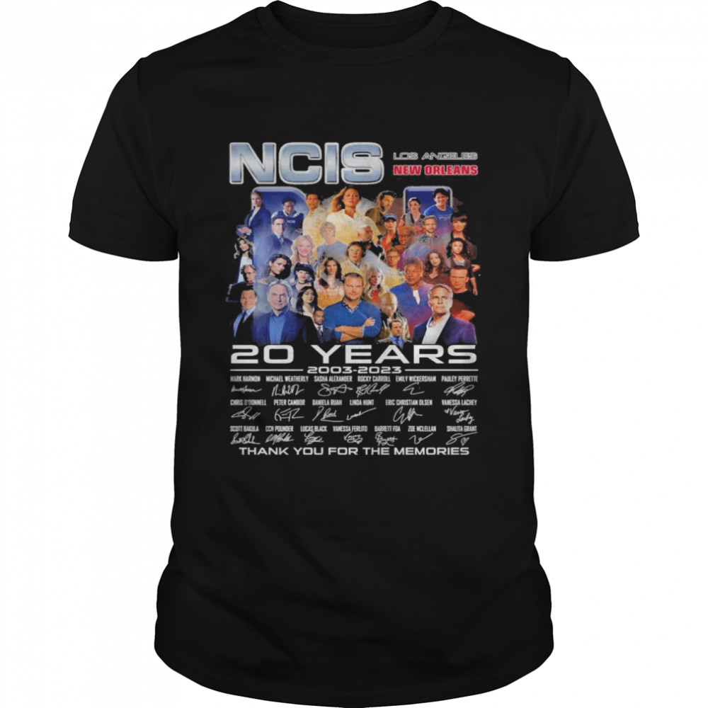NCIS Los Angeles New Orleans 20 Years 2003-2023 Signature Thank You For The Memories Shirt