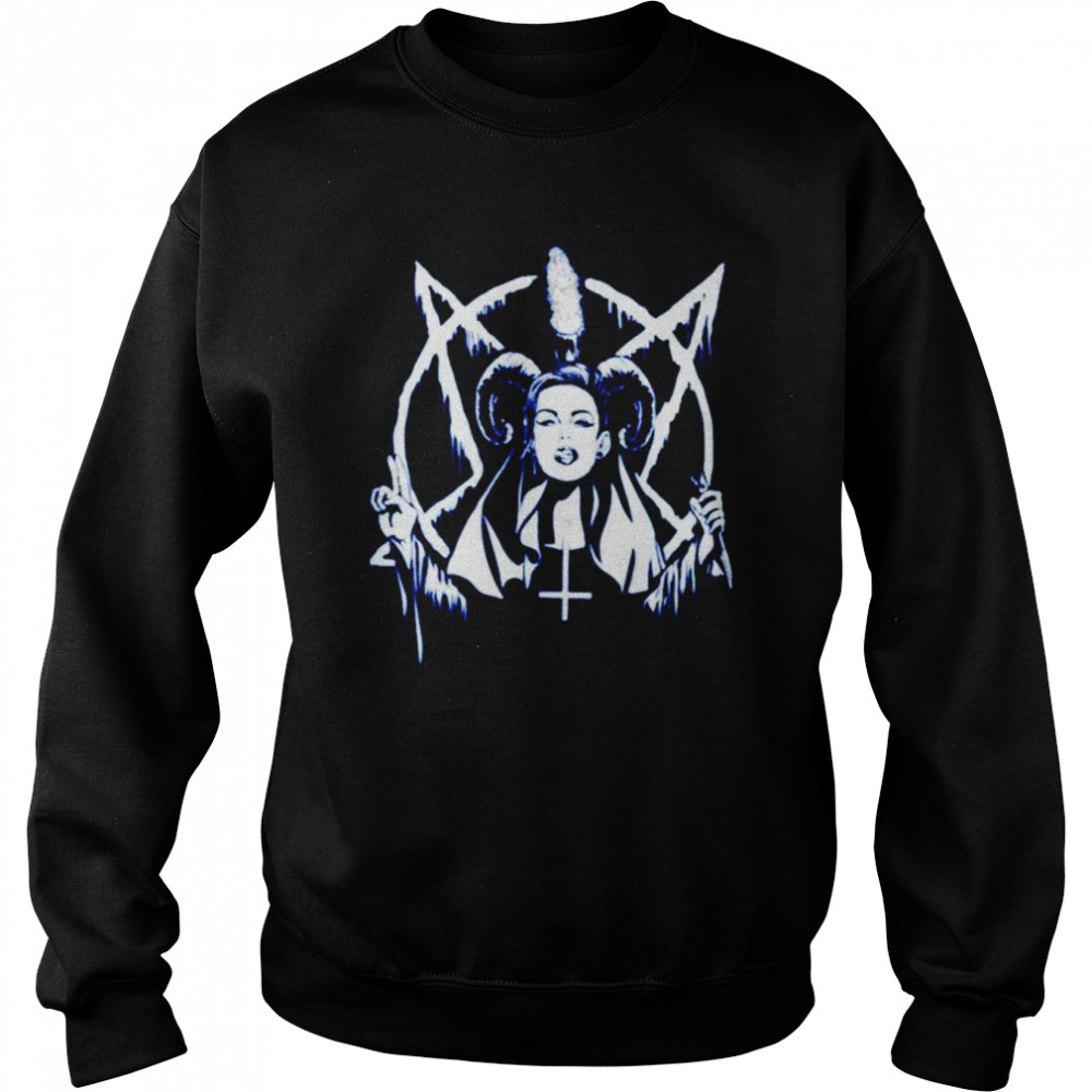 Occult Satan 666 Sexy Nun Girl Trova shirt Unisex Sweatshirt