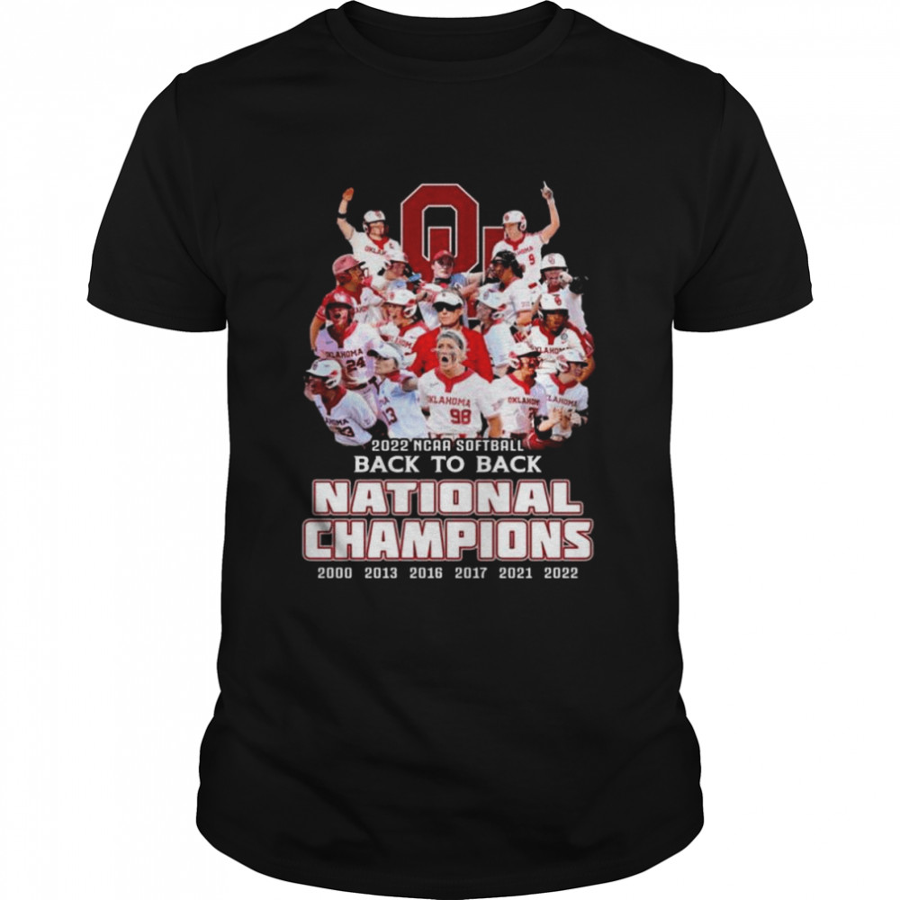 Oklahoma Sooners 2022 NCAA Softball back to back national champions shirt
