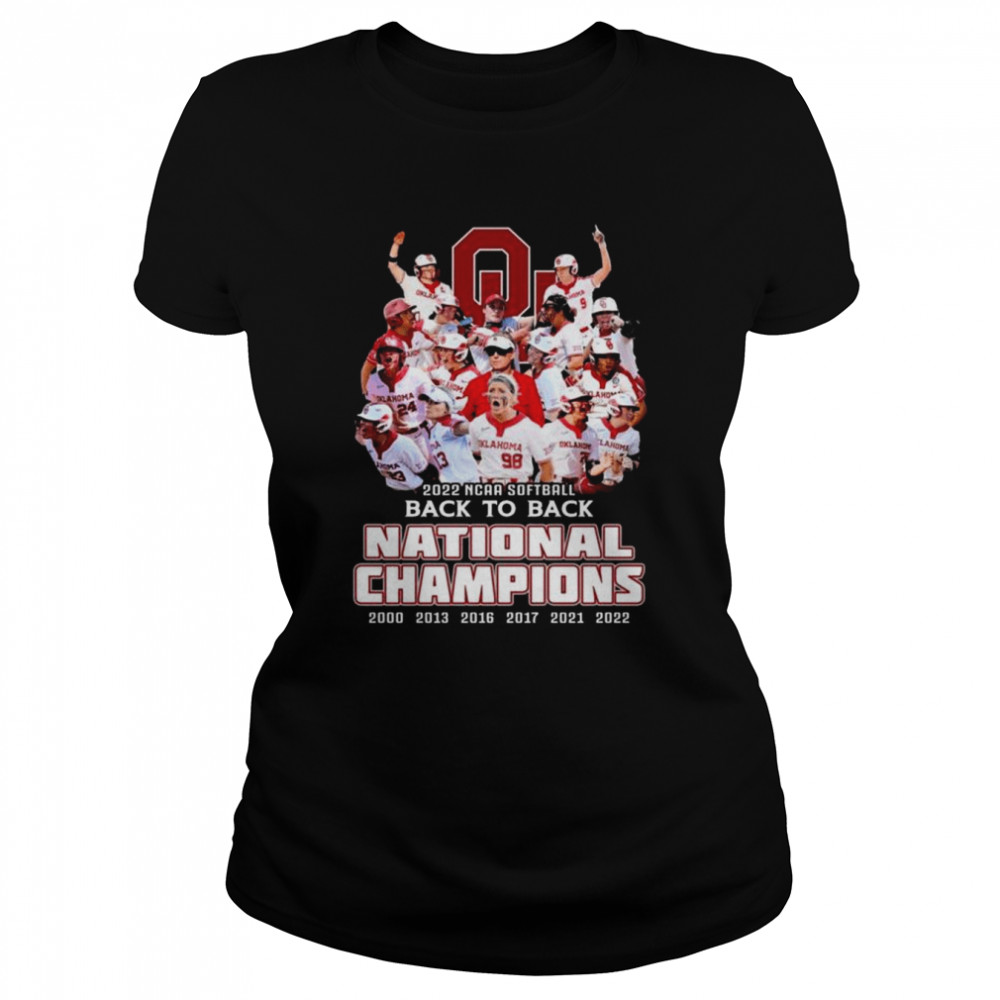Oklahoma Sooners 2022 NCAA Softball back to back national champions shirt Classic Women's T-shirt
