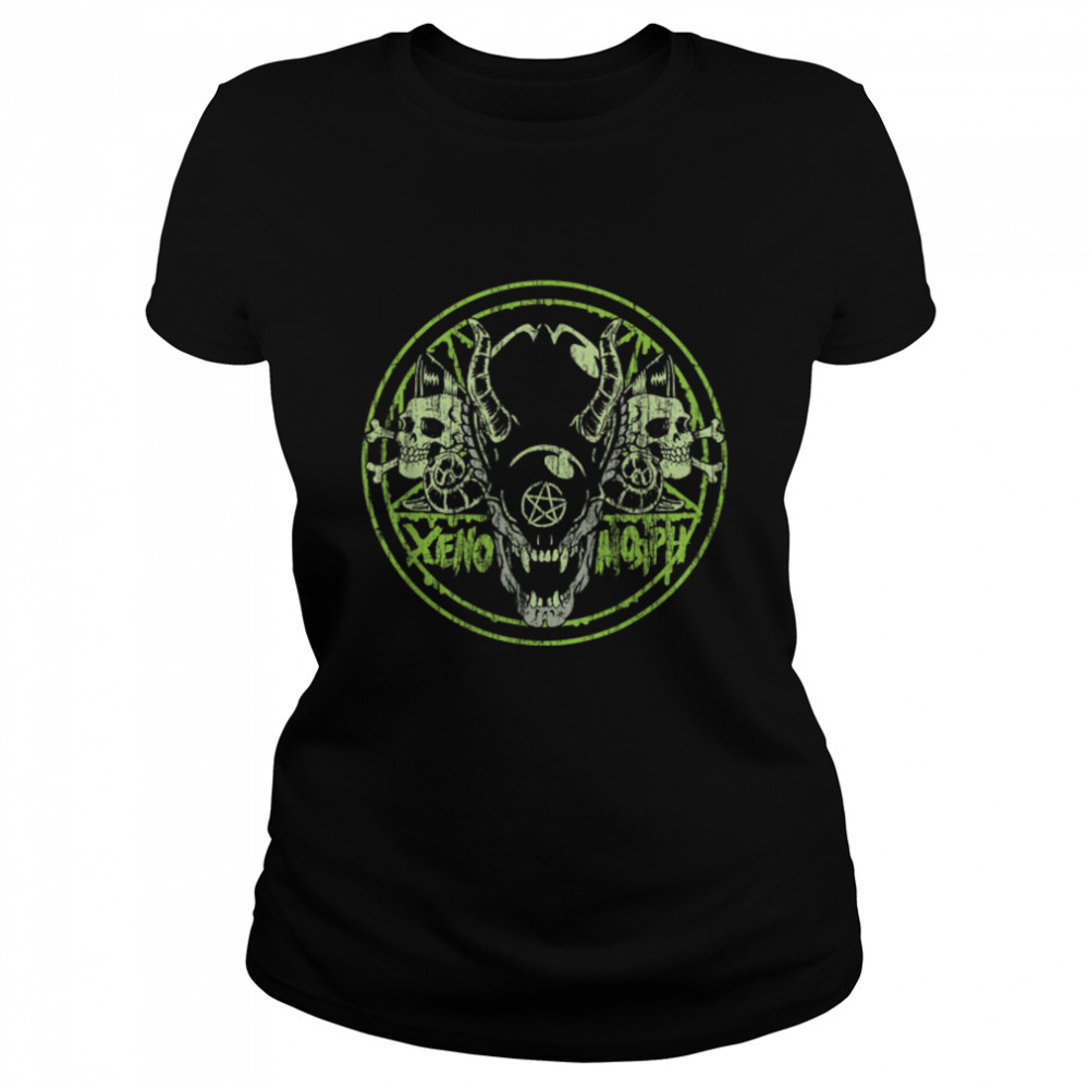 Psychobilly Horror Punk Rock T- (HR) Xenomorph Baphomet B07KCGCXNJ Classic Women's T-shirt