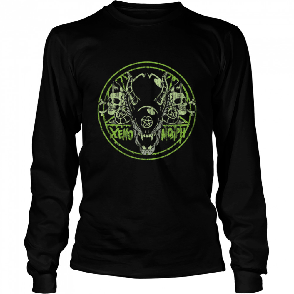 Psychobilly Horror Punk Rock T- (HR) Xenomorph Baphomet B07KCGCXNJ Long Sleeved T-shirt