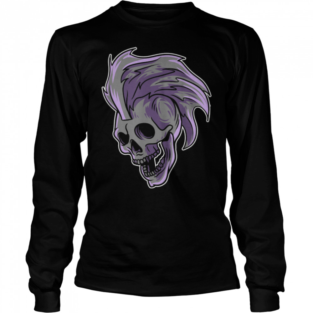 Punk Rock Skull Mohawk Style Punks Not Dead Rock and Roll T- B0B359XM9T Long Sleeved T-shirt