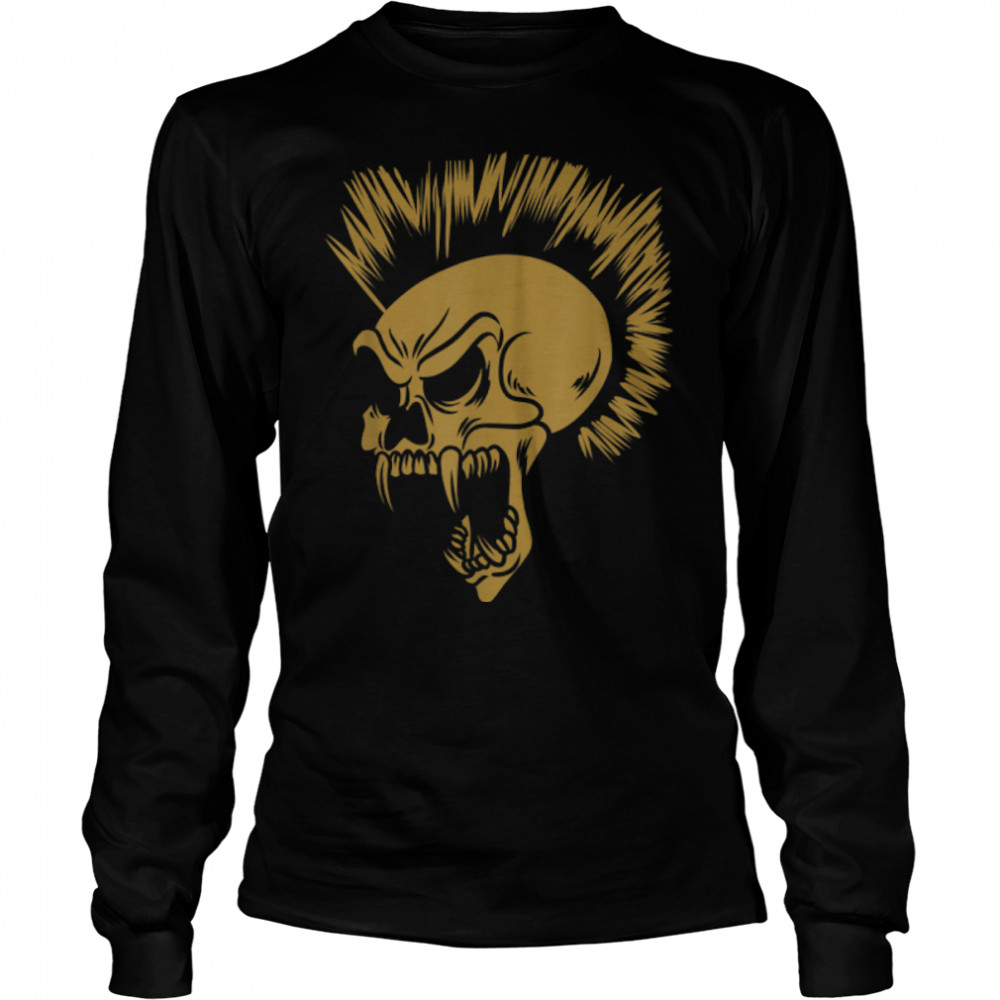 Punk Rock Skull Mohawk Style Punks Not Dead Rock and Roll T- B0B35BC9M7 Long Sleeved T-shirt