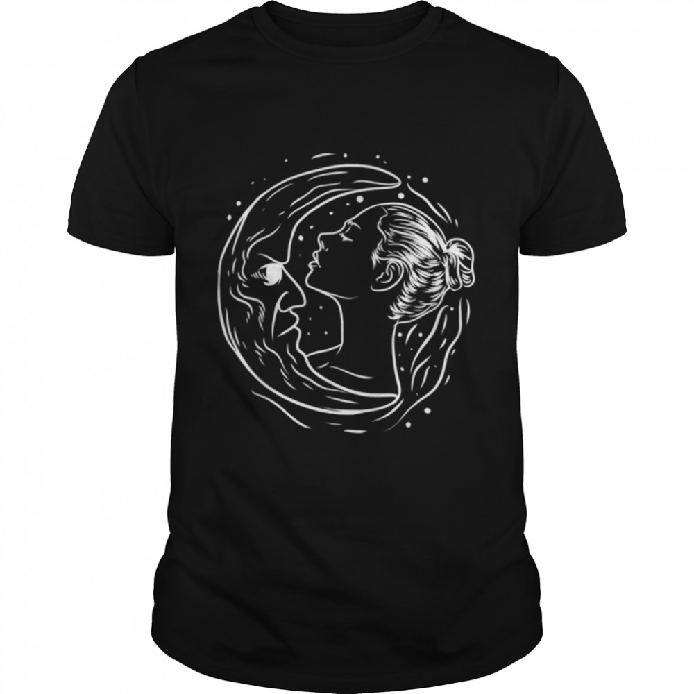 Quarter Moon Gothic Crescent Lunar Phase Space Astronomer T- B0B2ZP61XP Classic Men's T-shirt