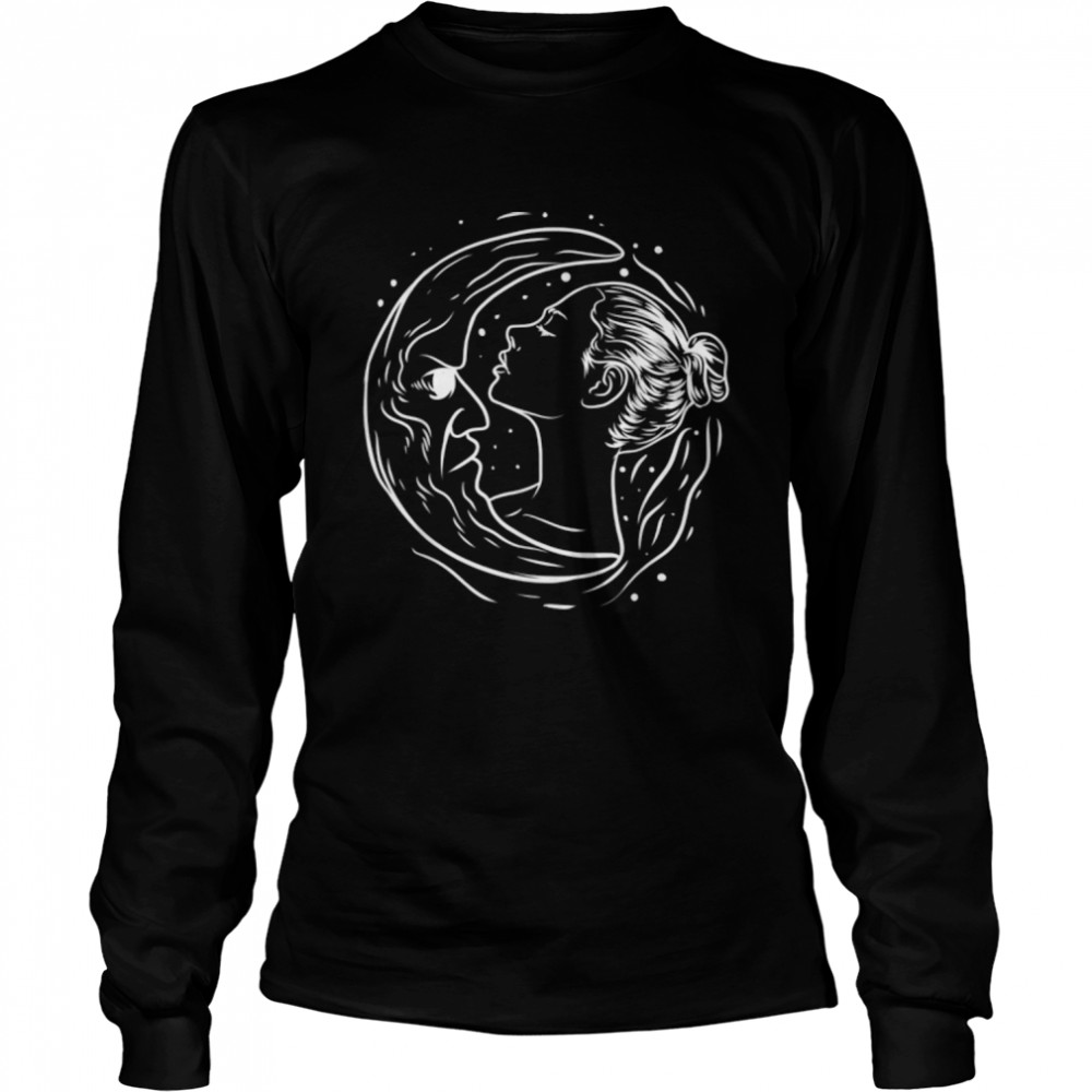 Quarter Moon Gothic Crescent Lunar Phase Space Astronomer T- B0B2ZP61XP Long Sleeved T-shirt