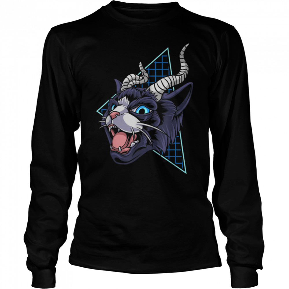 Rad Devil Cat Pagan Kitten Baphomet Satanic Emo Punk Gothic T- B09ZJTZ2JS Long Sleeved T-shirt