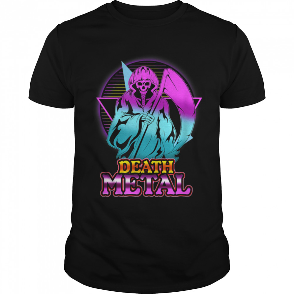 Reaper Retrowave Death Metal Music T-Shirt B09SDJ6S2R