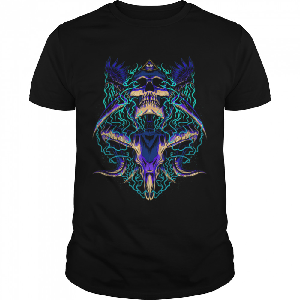 Ritual Baphomet Goat Head Skull Illuminati Satanic Demon T- B0B419ZZ2V Classic Men's T-shirt