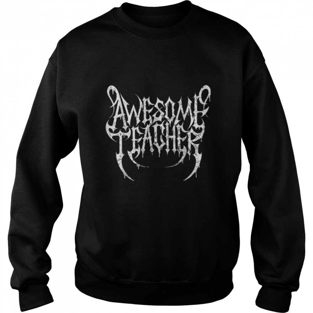 ROCK STAR teacher distressed Death METAL logo T- B09XX2XV21 Unisex Sweatshirt